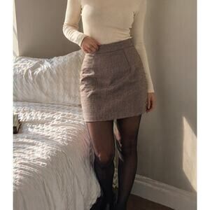 Vintage Rampage Houndstooth Mini Skirt High Waisted Academia